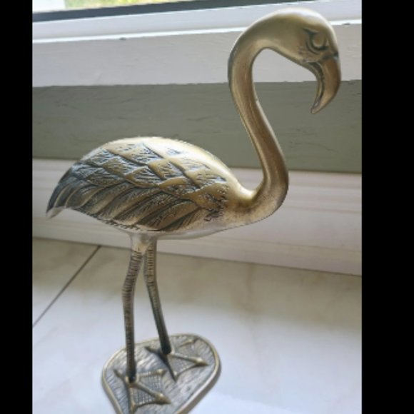 Dieter Rams Other - Large Mid-Century Brass Flamingo Statue By Dieter Rams 1960s Antique VERY RARE